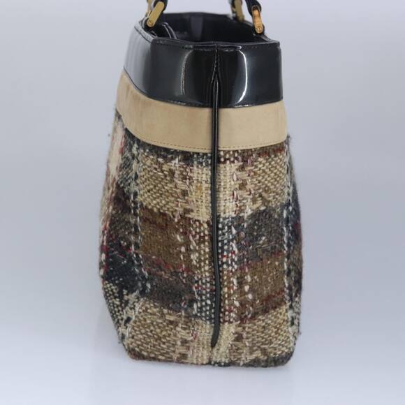 Burberry Hand Bag Wool Beige Gold - Picture 4 of 16